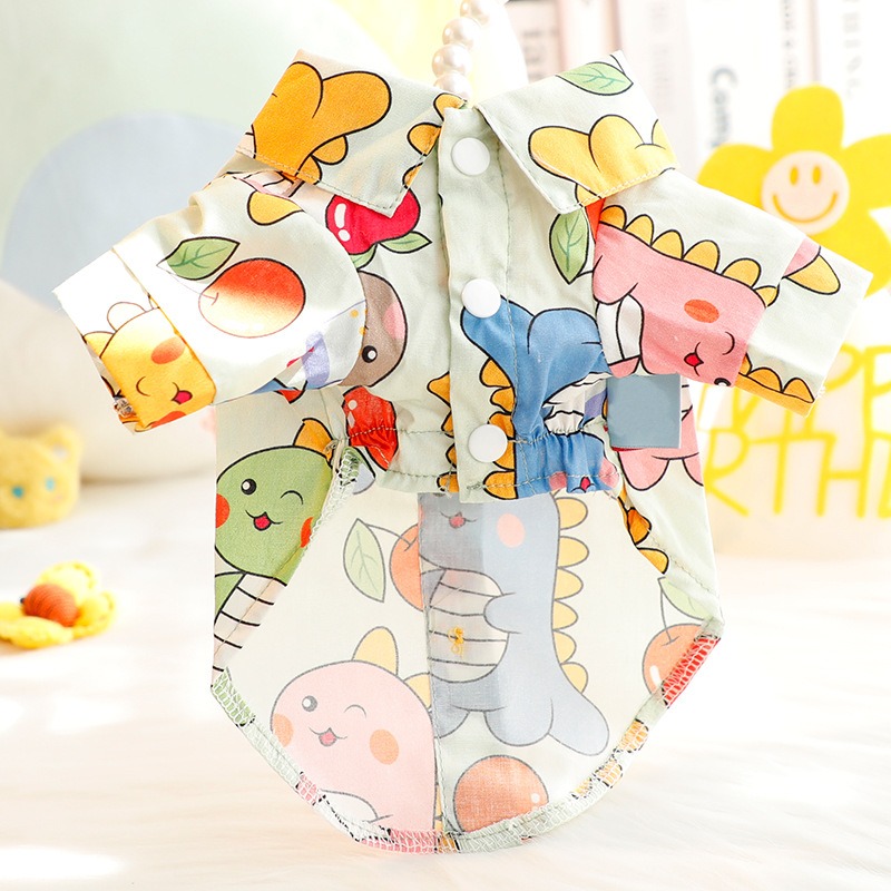 Cartoon Dinosaur Pet Shirt Thi - Summer Dog Clothing 评论和价格