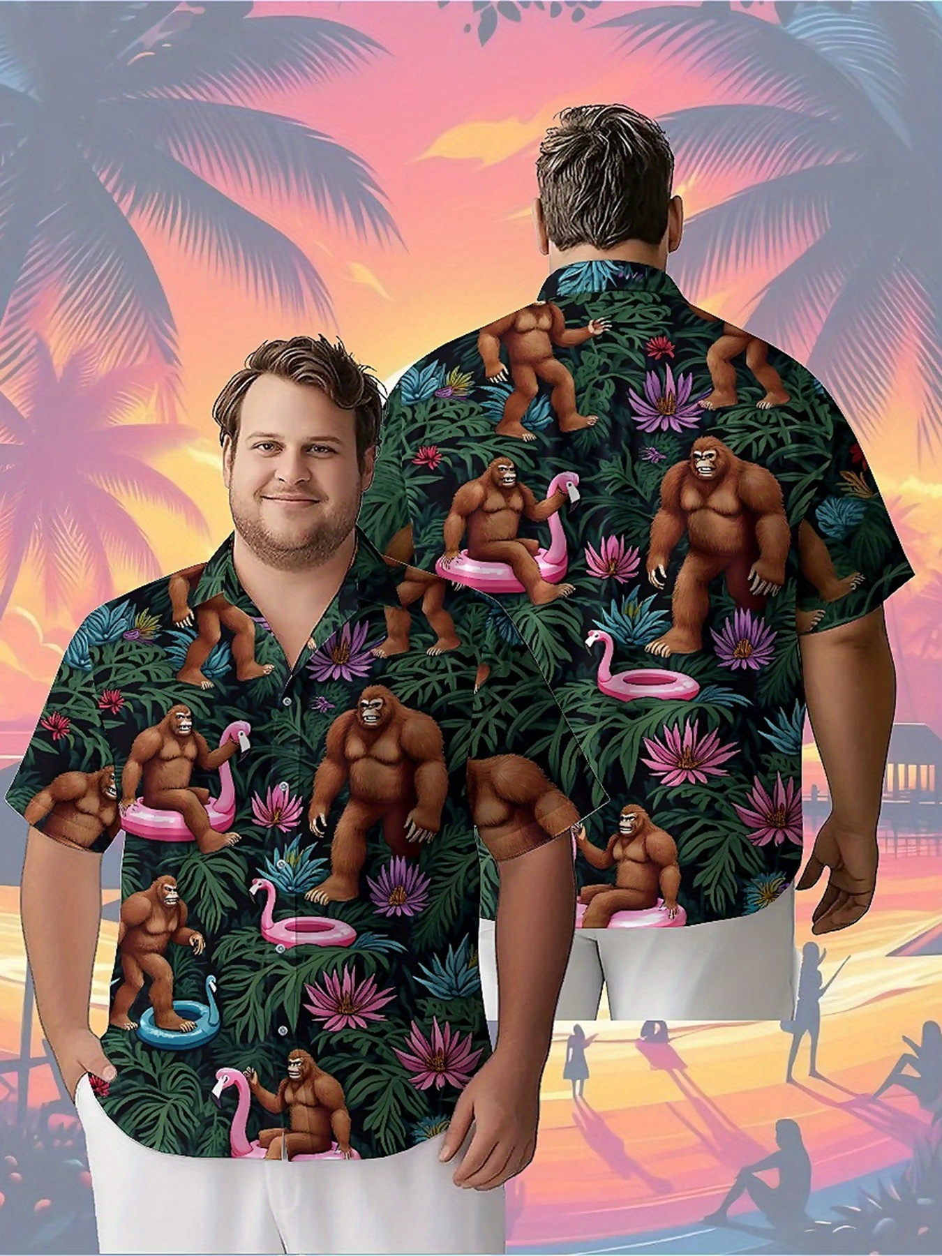 Men's Plus Size Hawaiian Shirt - Summer Clothing Patterns 评论和价格