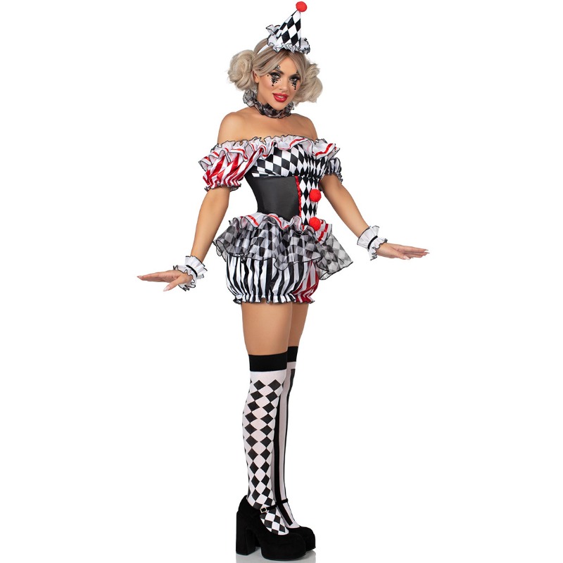 Women Clown Cosplay Costume Ci - Romper Playsuit Women 评论和价格