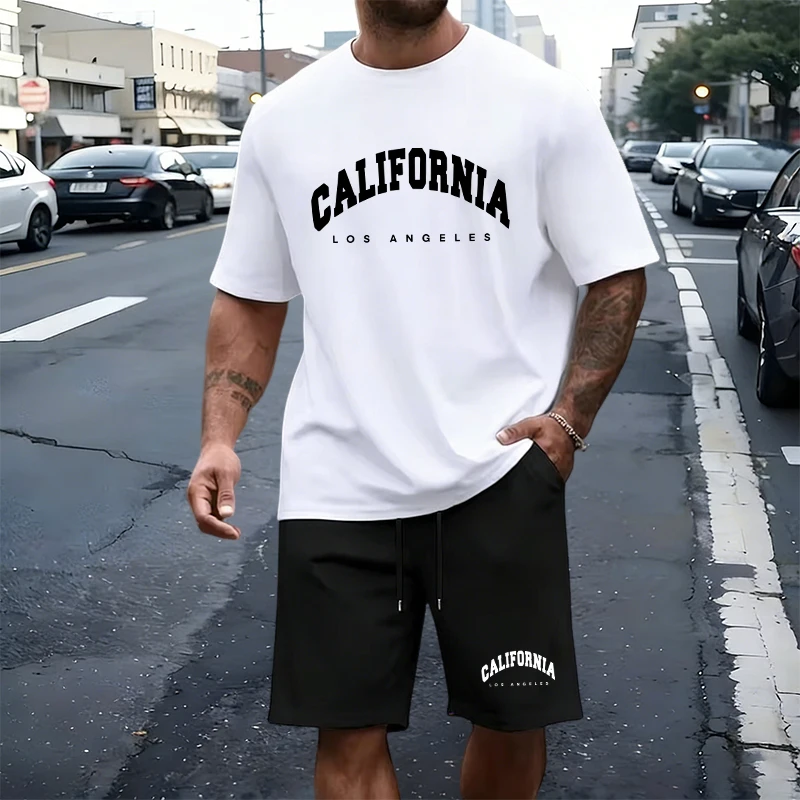 Men's T-Shirt Tracksuit Print  - Summer Knit Clothing 评论和价格