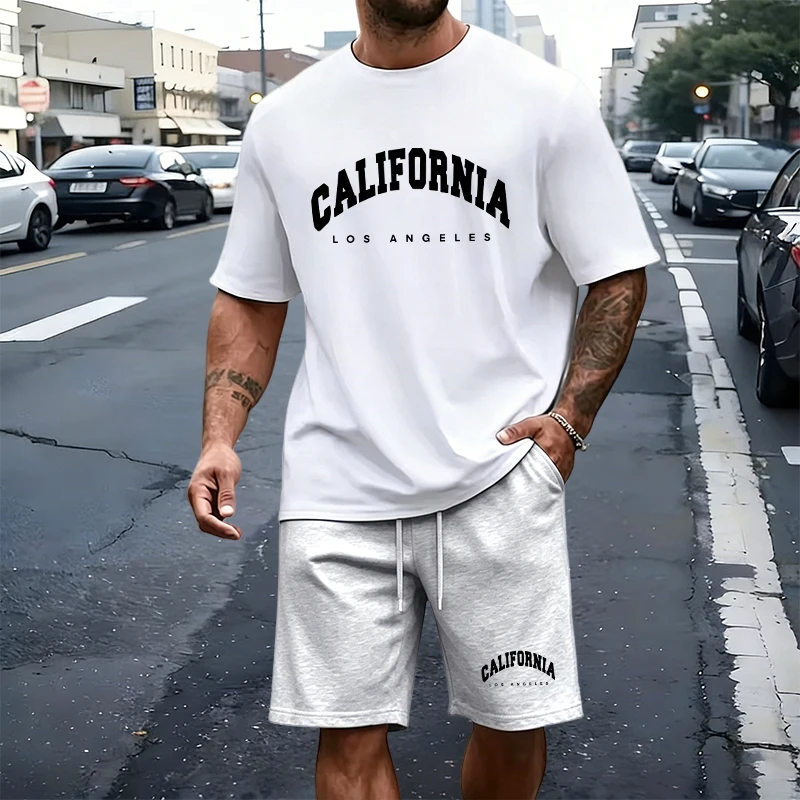 Men's T-Shirt Tracksuit Print  - Summer Knit Clothing 评论和价格
