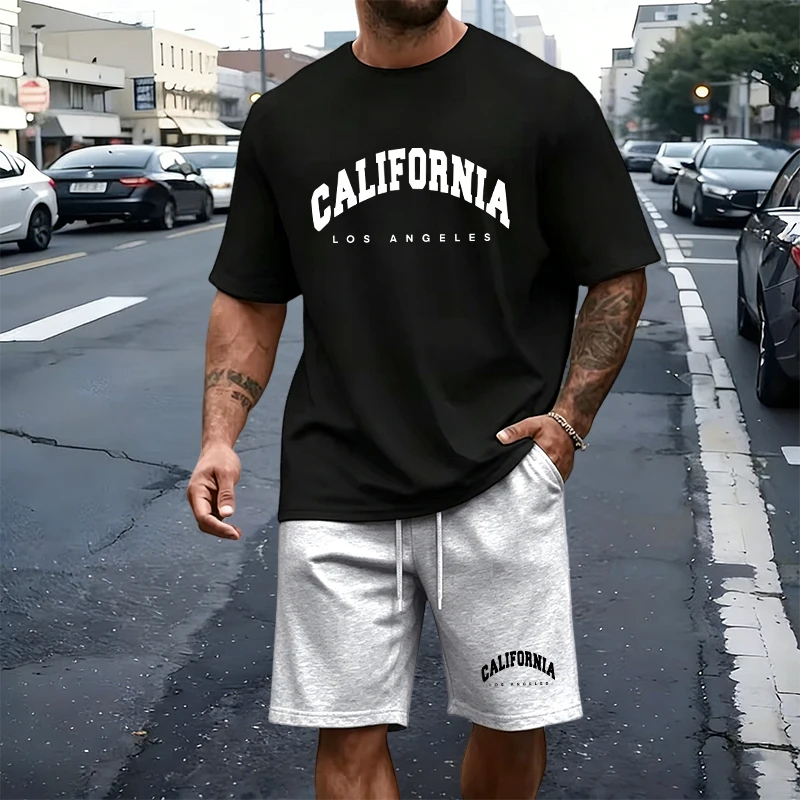 Men's T-Shirt Tracksuit Print  - Summer Knit Clothing 评论和价格