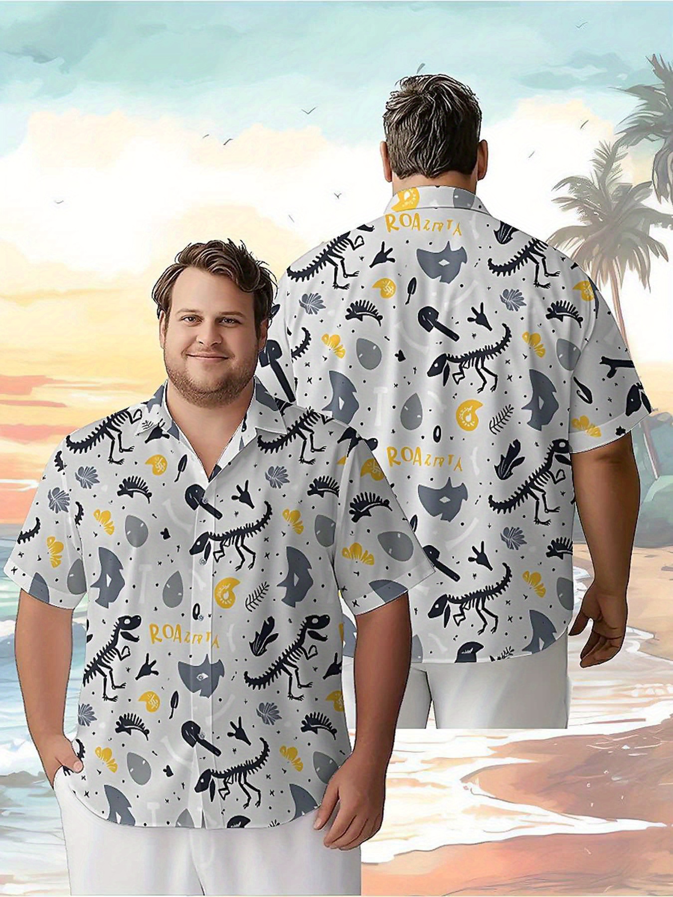 Men's Plus Size Hawaiian Shirt - Summer Clothing Patterns 评论和价格